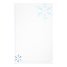 Papeterie de flocon de neige d'hiver papier à lettre personnalisé