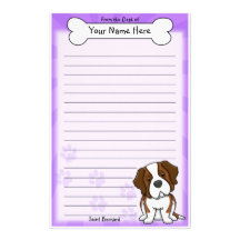Papeterie de Kawaii St Bernard Papier À Lettre Personnalisable