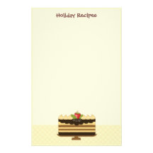 Papeterie de recettes de gâteaux papier à lettre