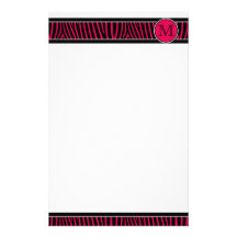 Papeterie de roses indien de noir de motif de zèbr papier à lettre customisé