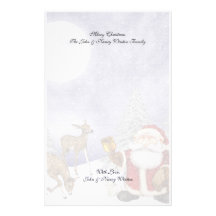 Papeterie de scènes d'hiver de Noël Papier À Lettre Personnalisé
