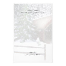 Papeterie de scènes d'hiver de Noël Papier À Lettre Personnalisé