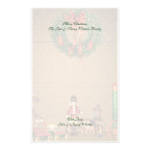Papeterie de scènes d'hiver de Noël Papier À Lettre Personnalisable