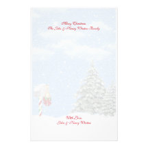 Papeterie de scènes d'hiver de Noël Papier À Lettre Personnalisable