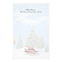 Papeterie de scènes d'hiver de Noël Papier À Lettre Personnalisé