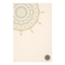 Papeterie d'en cuivre d'imaginaire de Mehndi Motifs Pour Papier À Lettre