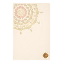 Papeterie d'or d'imaginaire de Mehndi Papier À Lettre Personnalisé