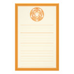 Papeterie florale décorative de tuiles rayée par a papiers à lettres