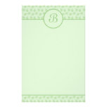 Papeterie florale verte d'initiale de monogramme papier à lettre customisable