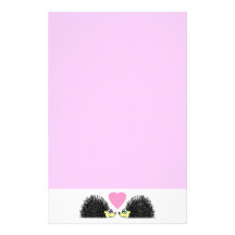 Papeterie mignonne d'amour de hérisson - rose papier à lettre personnalisé
