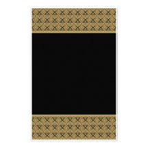 Papeterie noire de damassé de double d'or papier à lettre