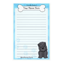 Papeterie noire de Terrier de Russe de Kawaii Motifs Pour Papier À Lettre