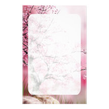 Papeterie orientale de fleurs de cerisier d'imagin papier à lettre customisable