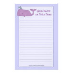 Papeterie pourpre de baleine papier à lettre customisable