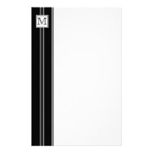 Papeterie rayée de monogramme classique papier à lettre