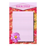 Papeterie rayée par fleur de tache papier à lettre customisé