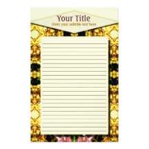 Papeterie rayée par roue jaune de kaléidoscope papier à lettre customisé