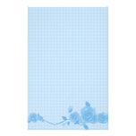 Papeterie rose de guingan bleu papier à lettre personnalisé