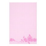 Papeterie rose de guingan rose papier à lettre personnalisé