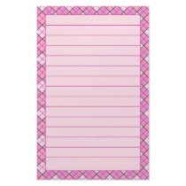 Papeterie rose de plaid rayée papeterie