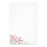 Papeterie rose d'étoiles de mer papier à lettre personnalisé