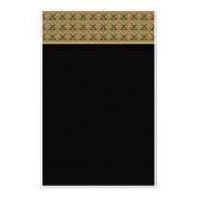 Papeterie simple de damassé d'or noir papier à lettre personnalisable