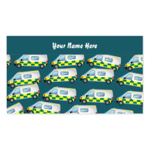 Papier peint d'ambulance, votre nom ici modèle de carte de visite