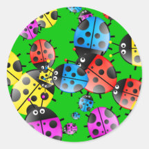 Papier peint de coccinelle adhésifs ronds