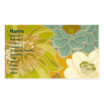 Papier peint floral vintage, vert de turquoise et  cartes de visite professionnelles