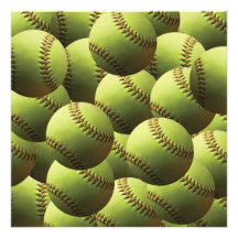 Papier peint jaune du base-ball photo d’art