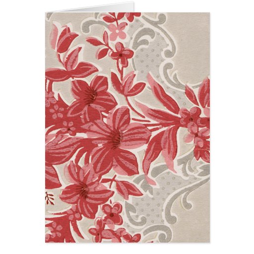 Papier peint rayé de cru de fleurs cartes