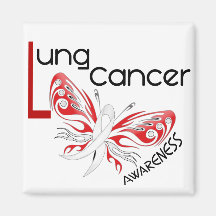 PAPILLON 3,1 de cancer de poumon Magnets Pour Réfrigérateur