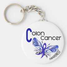 PAPILLON 3 de cancer du colon Porte-clés