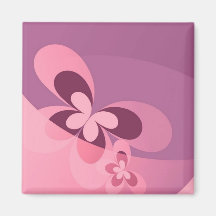 Papillon abstrait rose aimant pour réfrigérateur