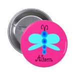 Papillon assez bleu nommé personnalisé badge