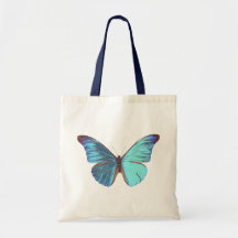 Papillon bleu assez iridescent sac