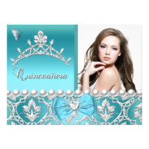 Papillon bleu de damassé de Quinceanera le 15ème a Cartons D'invitation