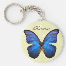 Papillon bleu magnifique de Morpho Porte-clefs