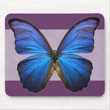 Papillon bleu magnifique de Morpho Tapis De Souris