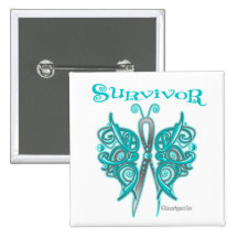 Papillon celtique de survivant - Cancer gynécologi Pin's Avec Agrafe