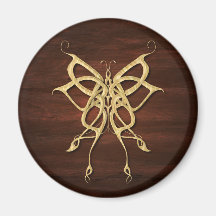 Papillon celtique en bois aimant