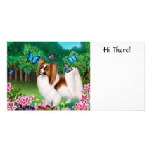 Papillon dans le carte photo de jardin photocartes