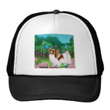 Papillon dans le chapeau de jardin casquette de camionneur
