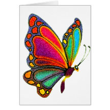 Papillon d'arc-en-ciel carte de vœux