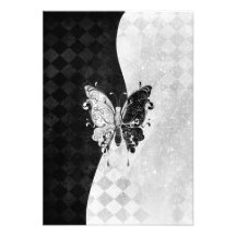 Papillon de deux tons cartons d'invitation personnalisés