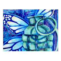 Papillon de grenade, carte postale de beaux-arts