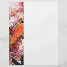 Papillon de Julia sur les fleurs roses Prospectus Personnalisés