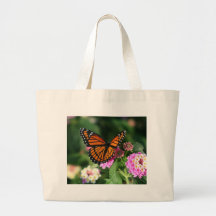 Papillon de monarque sur la fleur de Lantana Sac De Toile