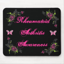 Papillon de Mousepad de conscience de rhumatisme a Tapis De Souris