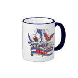 Papillon de patriotisme du Maine Mugs